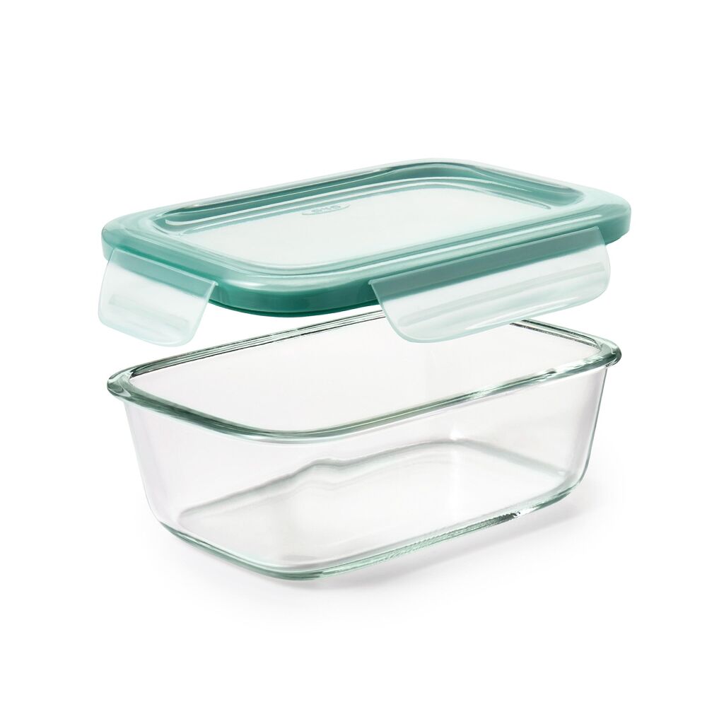 Smart Seal 3.5 Cup Glass Rectangle Container - Teal L2