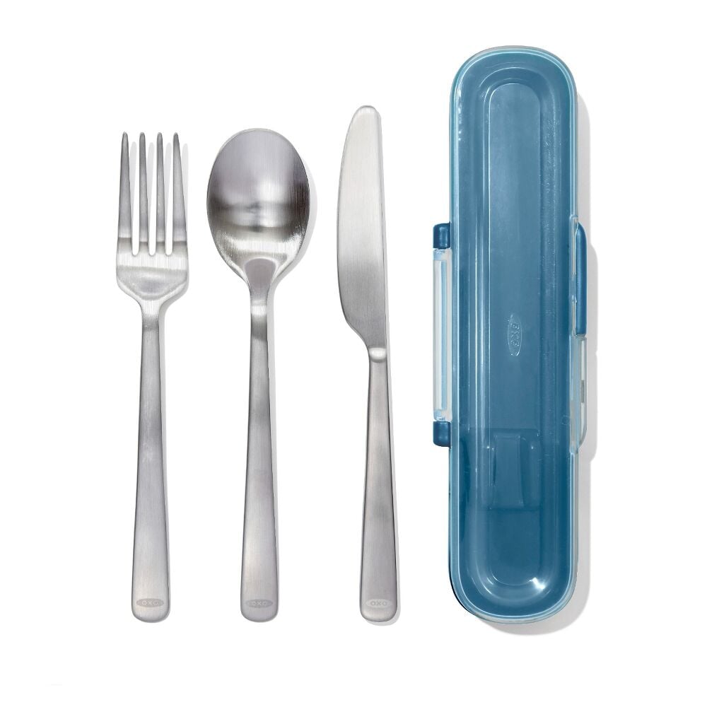 Prep & Go Stainless Steel Utensils With Case - Ocean Blue S3