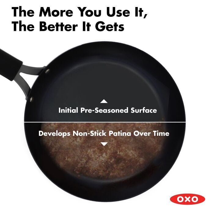 Carbon Steel Obsidian Series 10-Inch Frypan with Silicone Sleeve E9