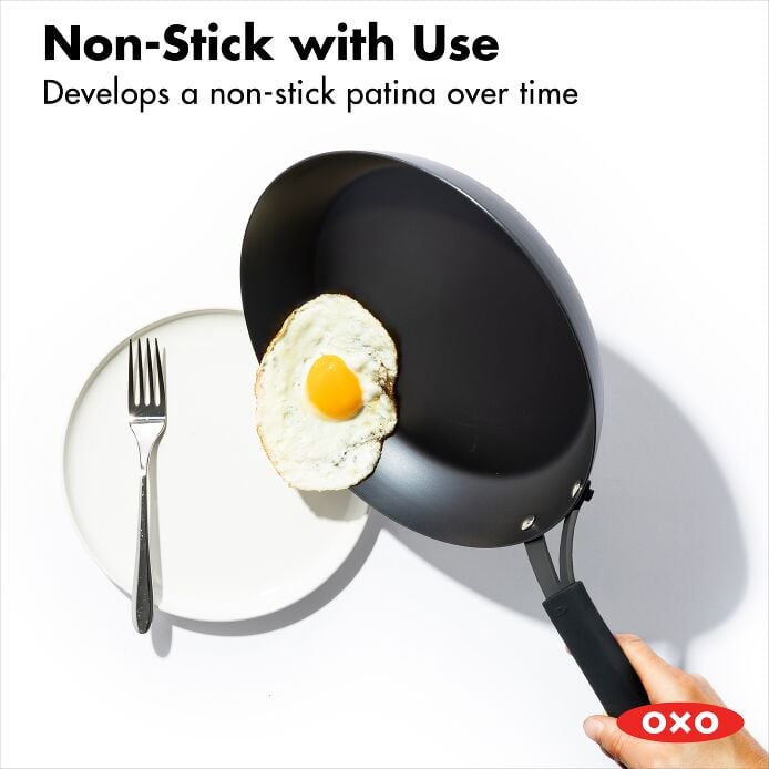 Carbon Steel Obsidian Series 10-Inch Frypan with Silicone Sleeve E9