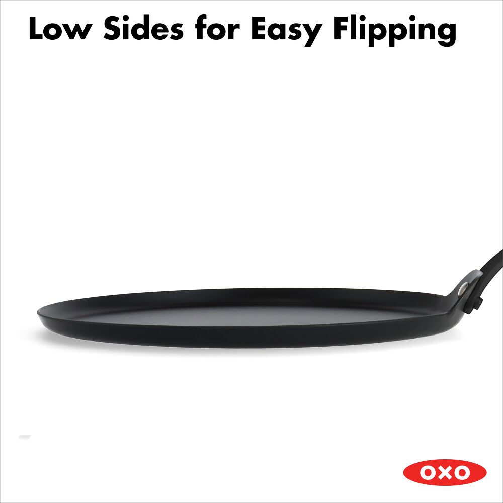 Obsidian Carbon Steel 10-Inch Crêpe Pan with Silicone Sleeve Q4