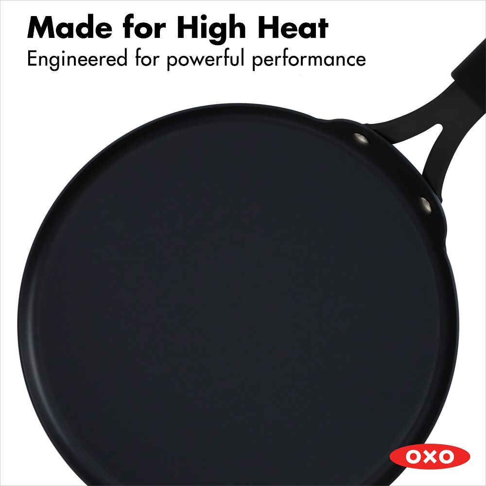 Obsidian Carbon Steel 10-Inch Crêpe Pan with Silicone Sleeve H1