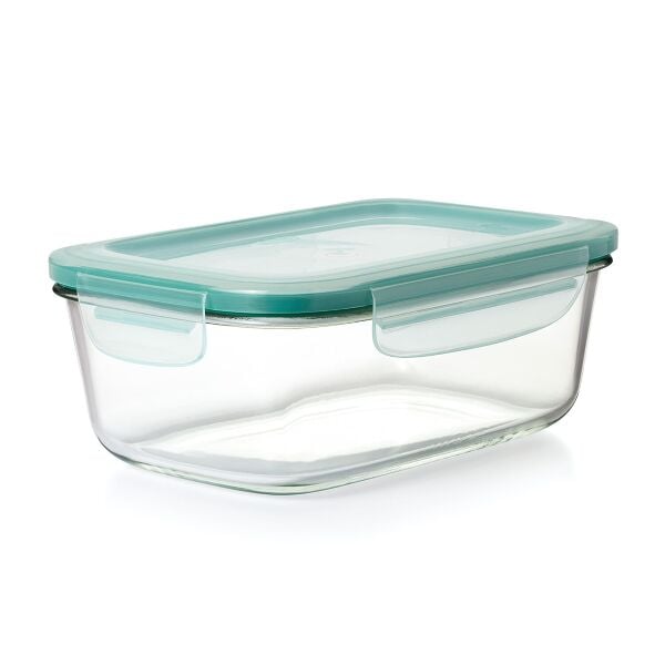 Smart Seal 8 Cup Glass Rectangle Container - Teal O5