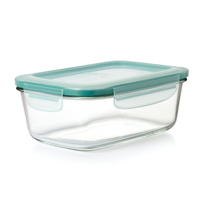 Smart Seal 8 Cup Glass Rectangle Container - Teal O5