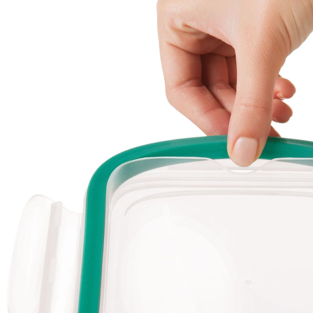 Smart Seal 3.5 Cup Glass Rectangle Container - Teal L2