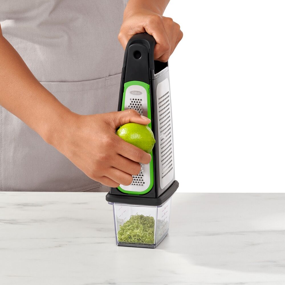 Etched Box Grater With Removable Zester E7