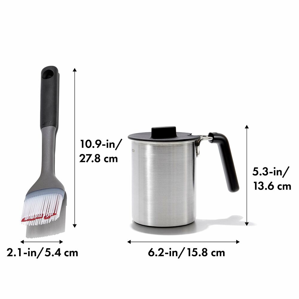 Grilling Basting Pot and Brush Set L0