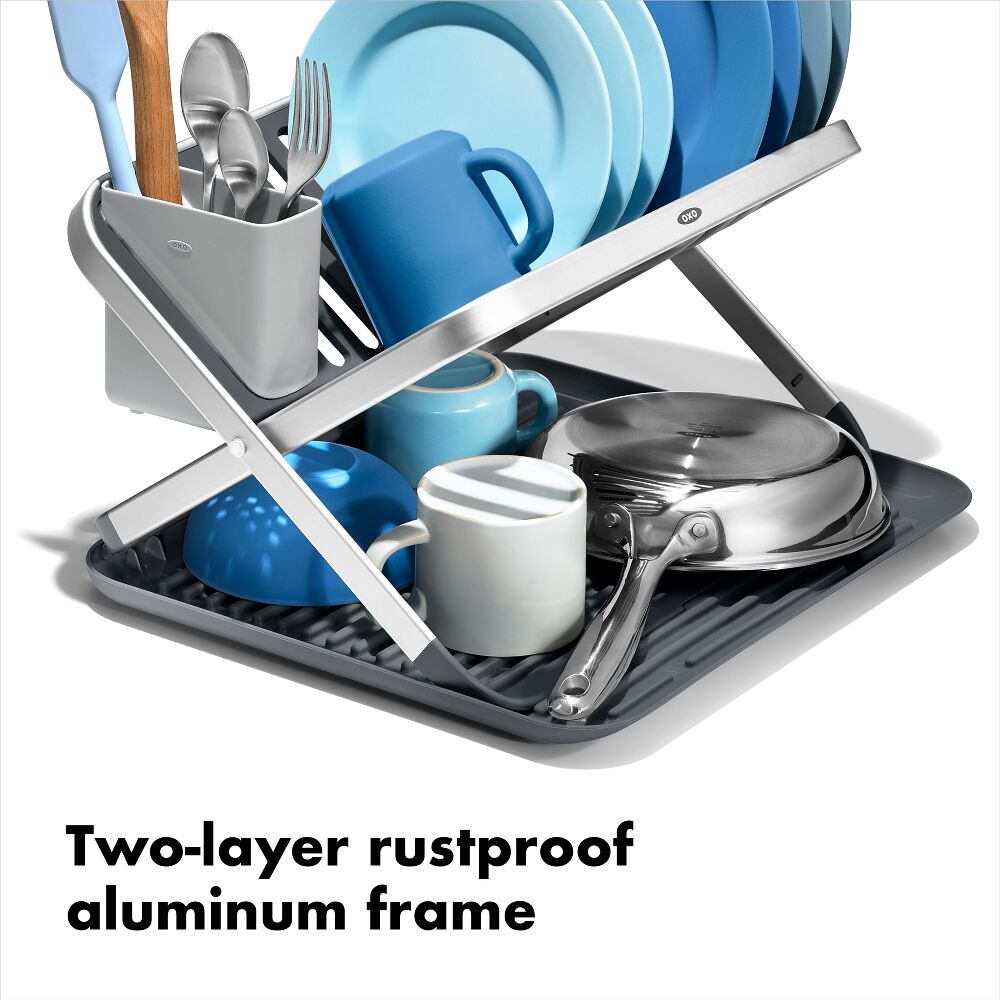 OXO Good Grips Aluminum Fold Flat Dish Rack I1
