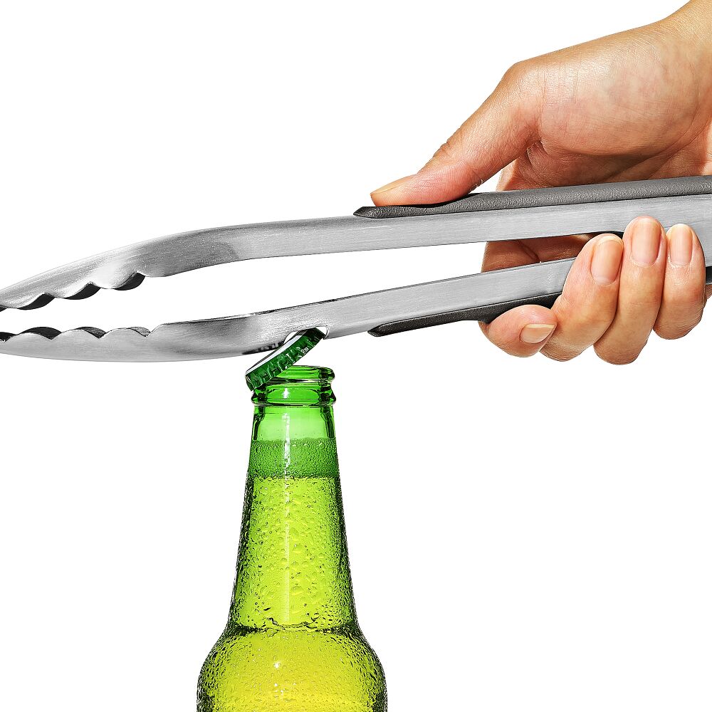 OXO Outdoor 10.5in Camp Stove Tongs with Bottle Opener B9