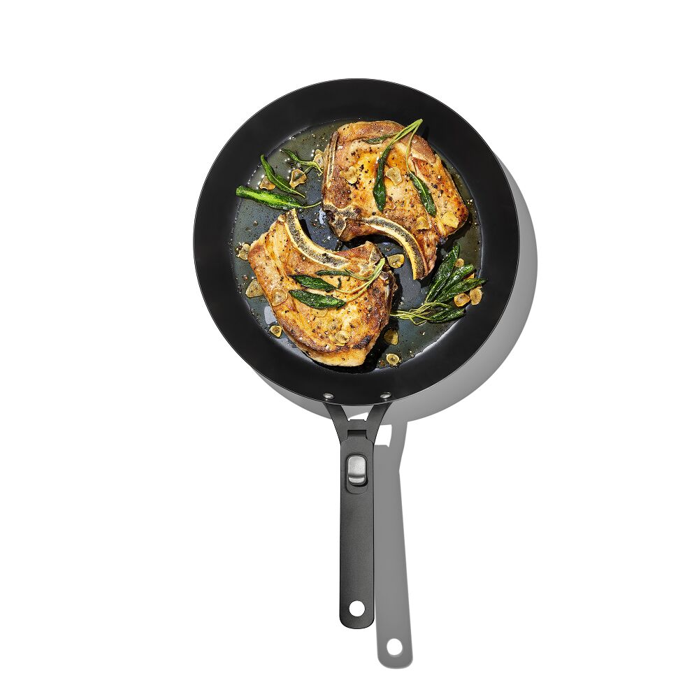 Outdoor 12-inch Carbon Steel Pan with Removable Handle G9