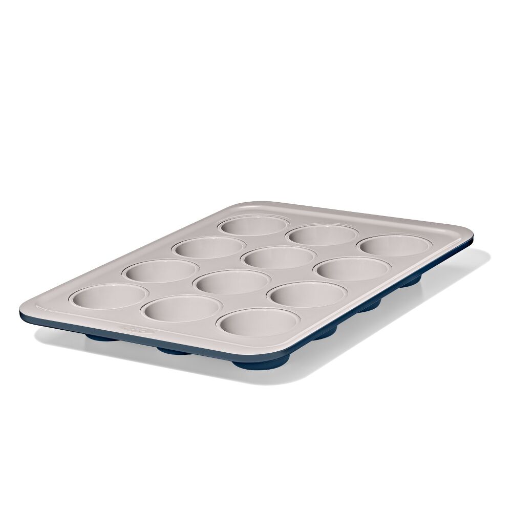 Non-Stick Pro Ceramic Coated Metal Bakeware 12 Cup Muffin Pan S8