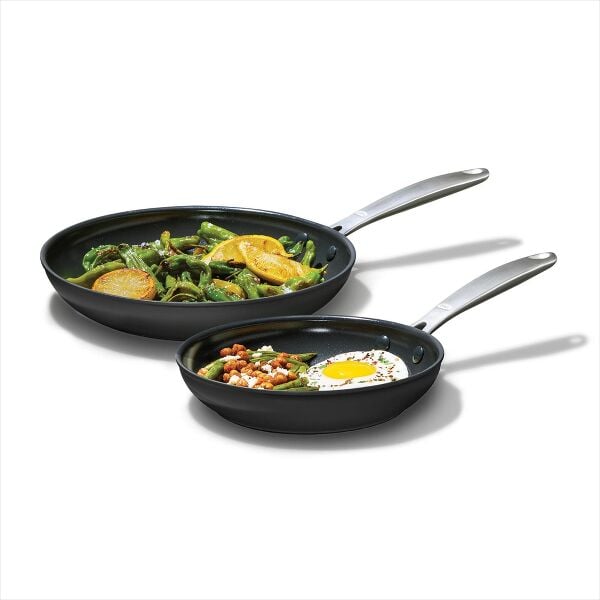 Enhanced Non-Stick 2-Piece Frypan Set — Black O8