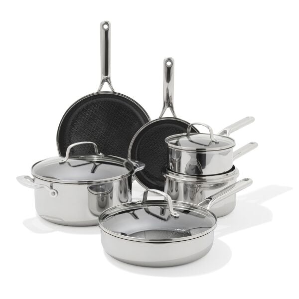Trident Hybrid Non-Stick Stainless Steel 10-Piece Set D8