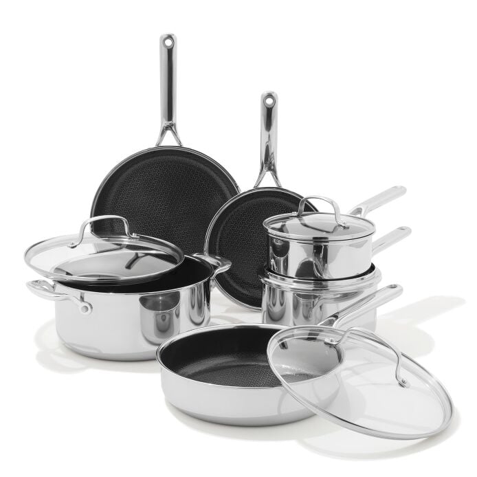 Trident Hybrid Non-Stick Stainless Steel 10-Piece Set D8