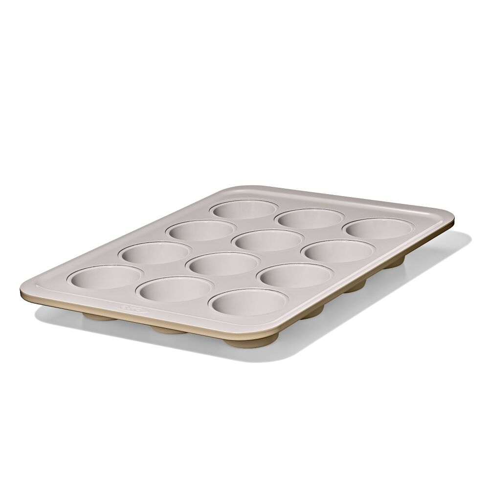 Non-Stick Pro Ceramic Coated Metal Bakeware 12 Cup Muffin Pan S8