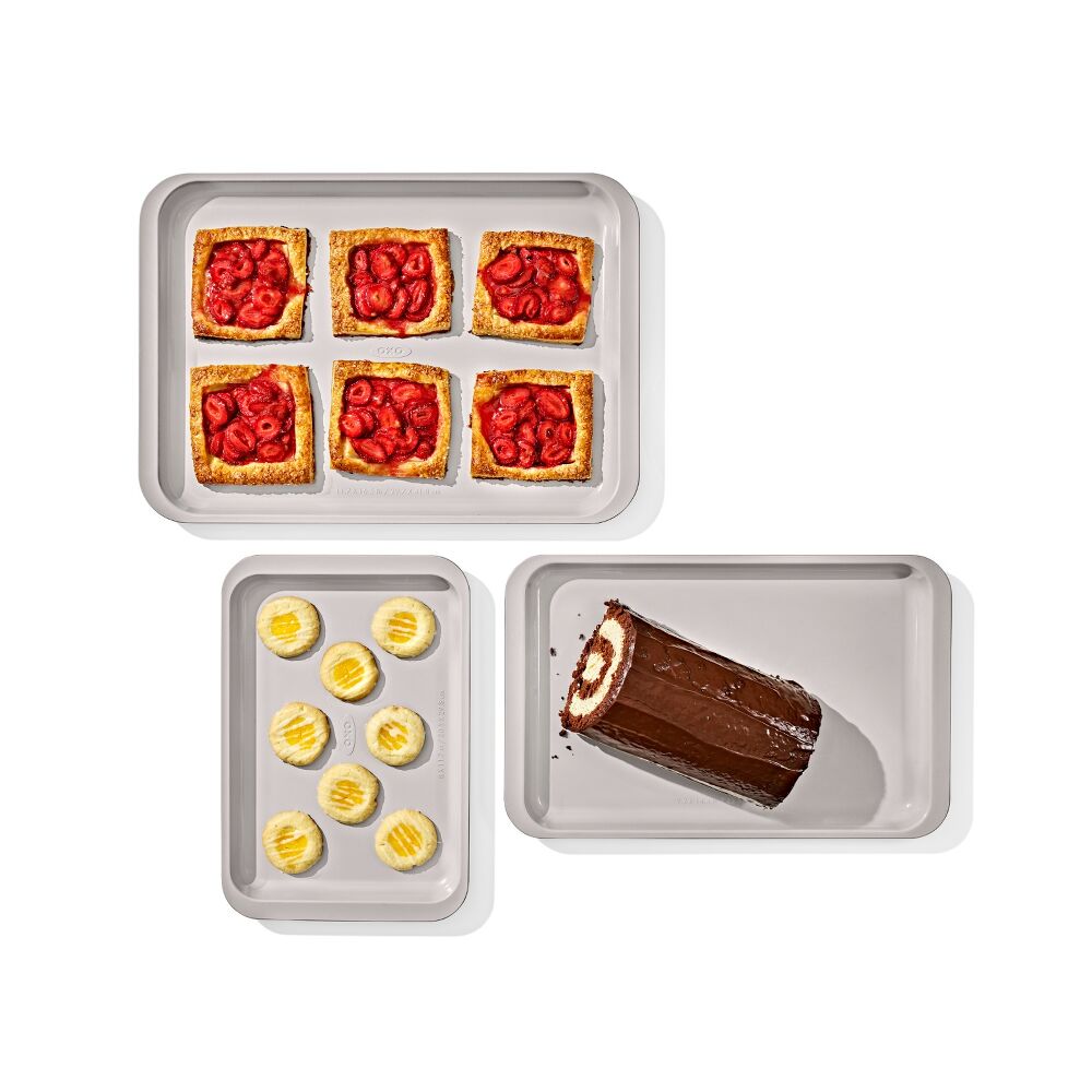 Non-Stick Pro Ceramic Coated Metal Bakeware 3 Pc Set M3