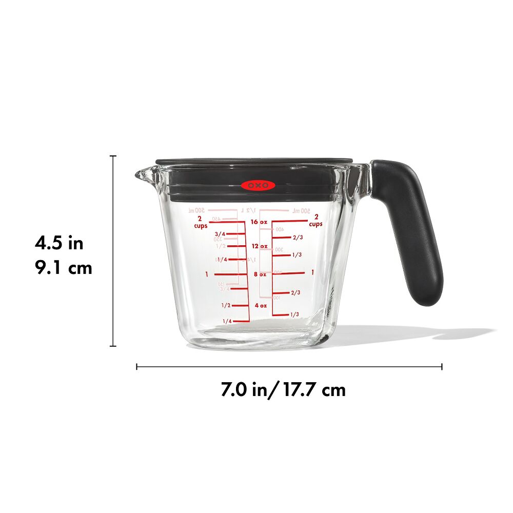 2 Cup Glass Measuring Cup with Lid S7