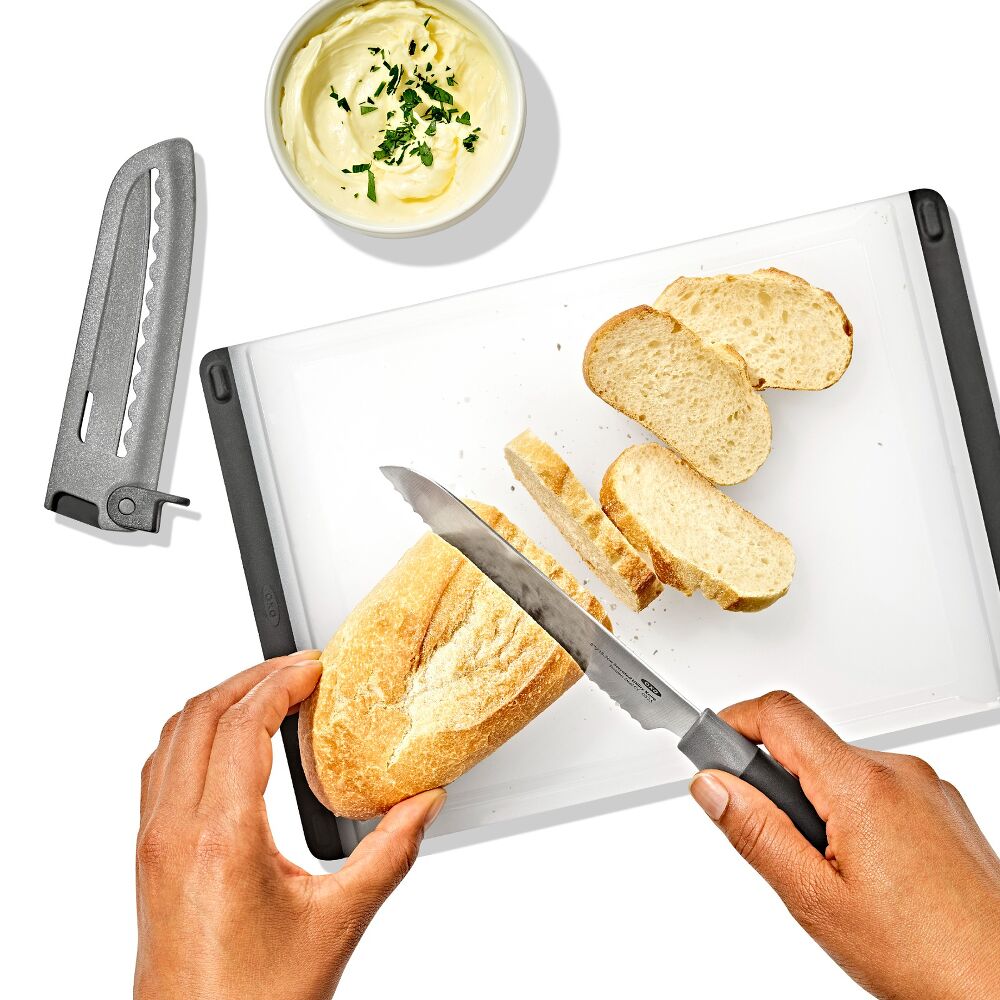 5 in Serrated Utility Knife with Locking Sheath K2