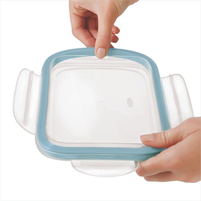 Smart Seal 3.5-Cup Glass Rectangle Container - Arctic Blue X8