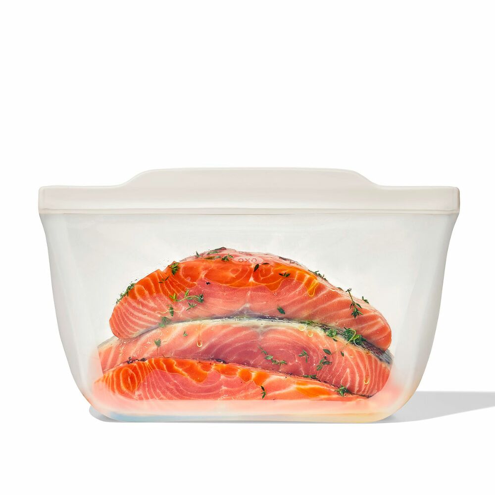 Silicone Reusable Bag - Stand-Up Half Gallon (64 oz) - Oat O9