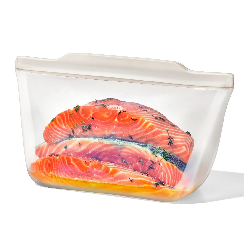 Silicone Reusable Bag - Stand-Up Half Gallon (64 oz) - Oat O9