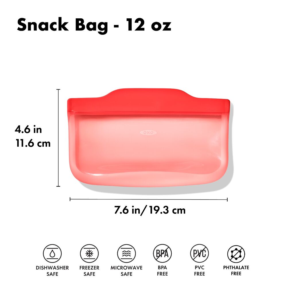 Silicone Reusable Bag - Snack Bag (12 oz) - Watermelon F8