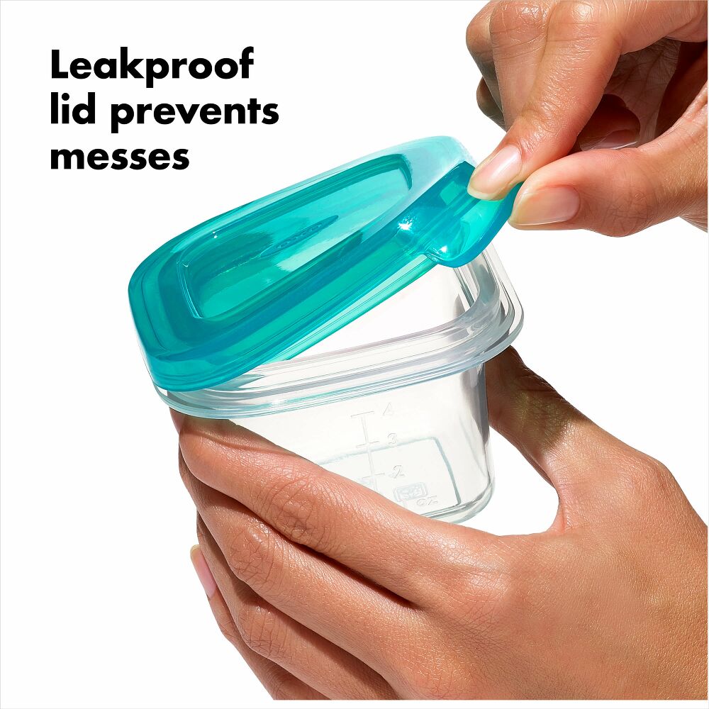 4 oz Baby Blocks™ Silicone Freezer Storage Containers - Tot Teal O3
