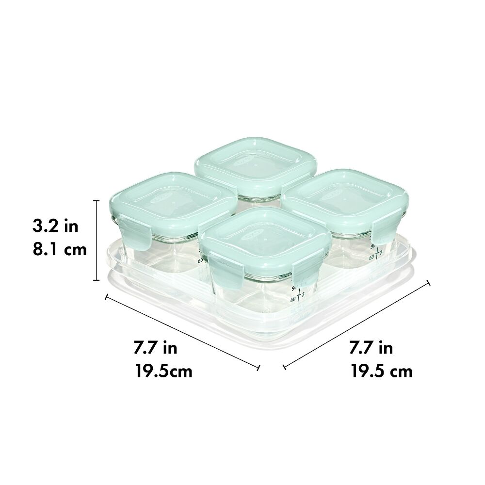 Glass Baby Blocks Food Storage Containers (4 oz) - Opal H7