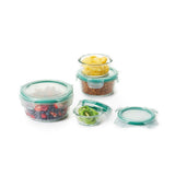 8 Piece Smart Seal Glass Round Container Set Y1