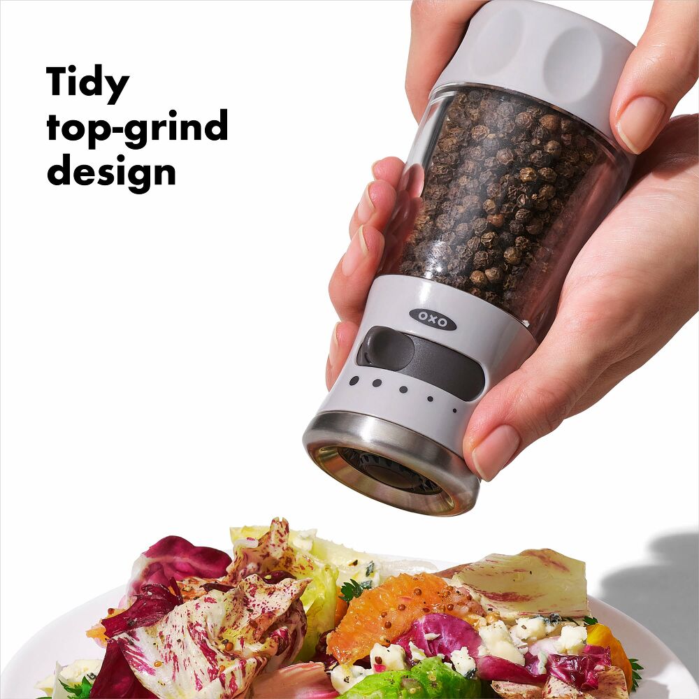 Contoured Mess-Free Pepper Grinder W9