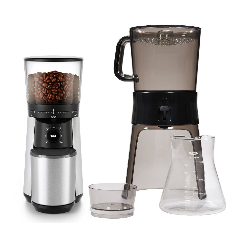 Cold Brew Coffee Maker & Conical Burr Coffee Grinder Bundle V5