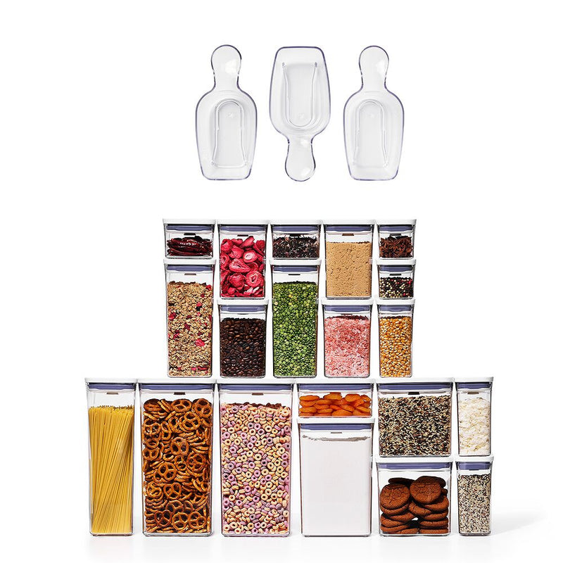 POP 3-Piece Scoop Set & 20-Piece POP Container Set Bundle Z1