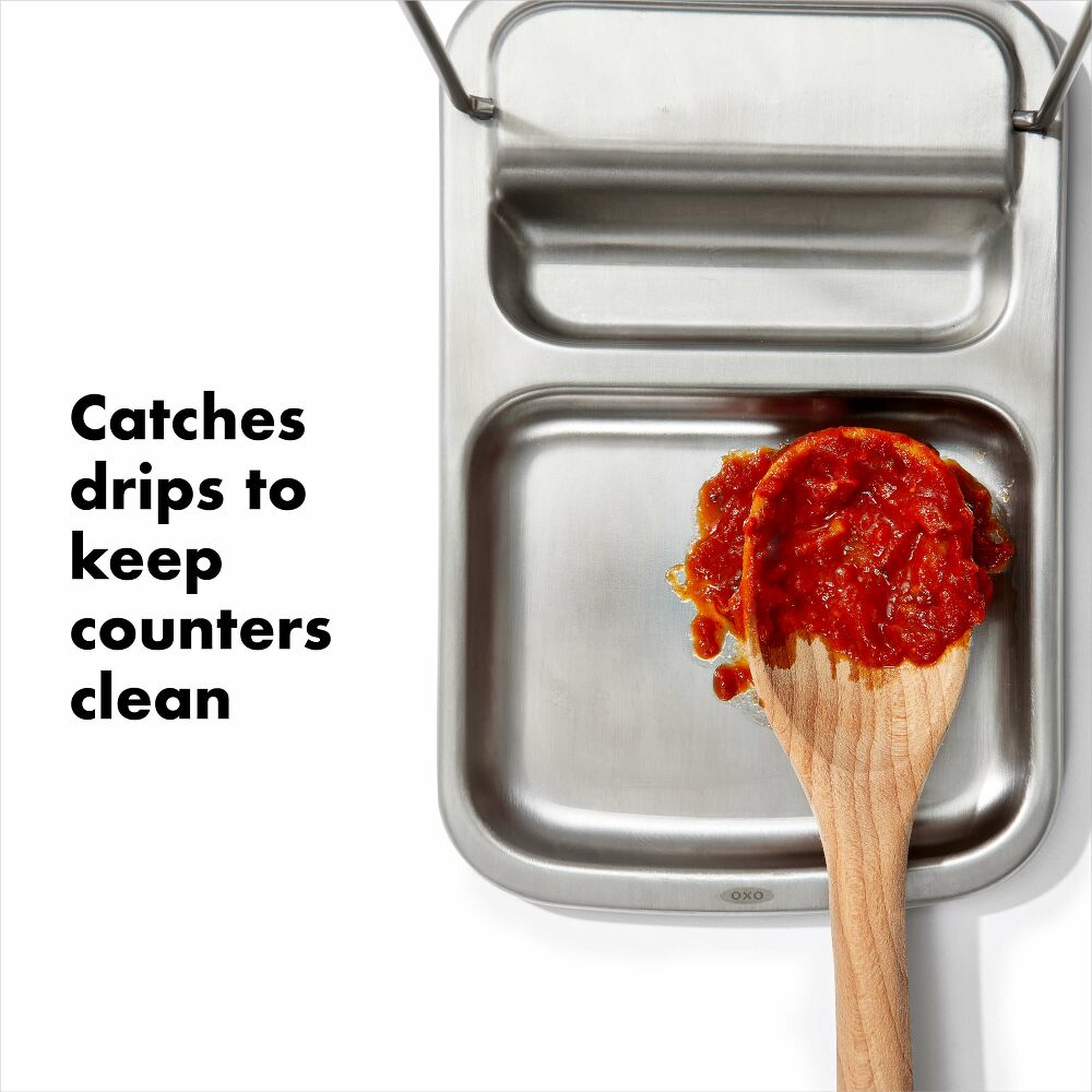 Stainless Steel Spoon Rest with Lid Holder J9
