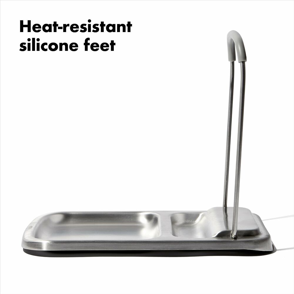 Stainless Steel Spoon Rest with Lid Holder J9
