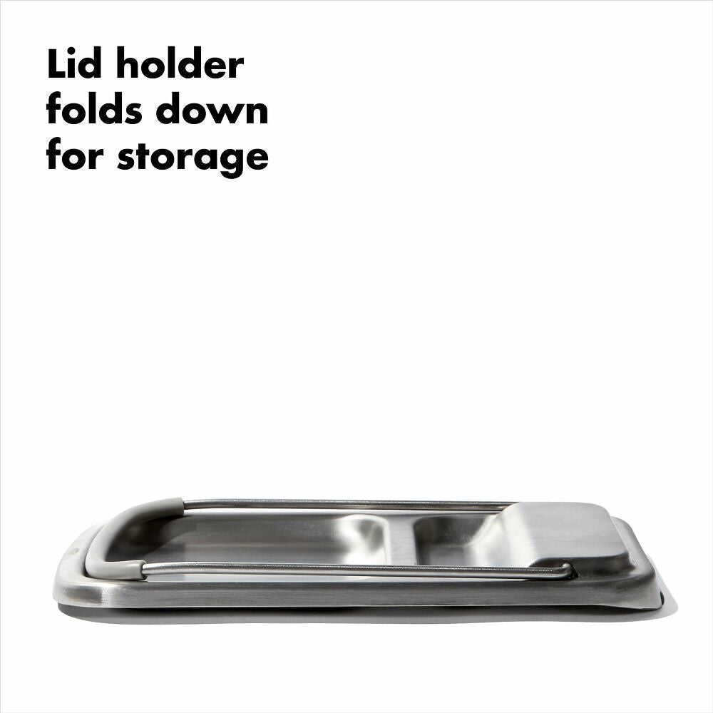 Stainless Steel Spoon Rest with Lid Holder J9