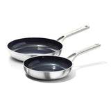Stainless Steel Mira Series 2 Pack Frypans - Ceramic Y0