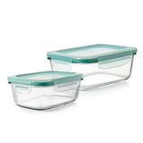 8 Cup Smart Seal Glass Rectangle Container & 3.5 Cup Smart Seal Glass Rectangle Container Bundle R0