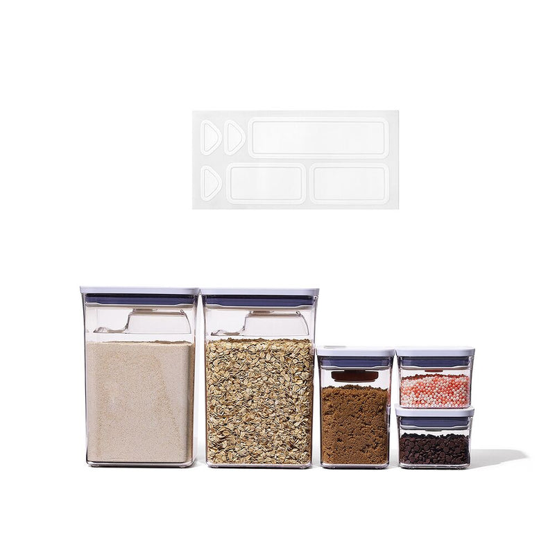 POP Removable Labels & 8-Piece POP Container Baking Set Bundle M4