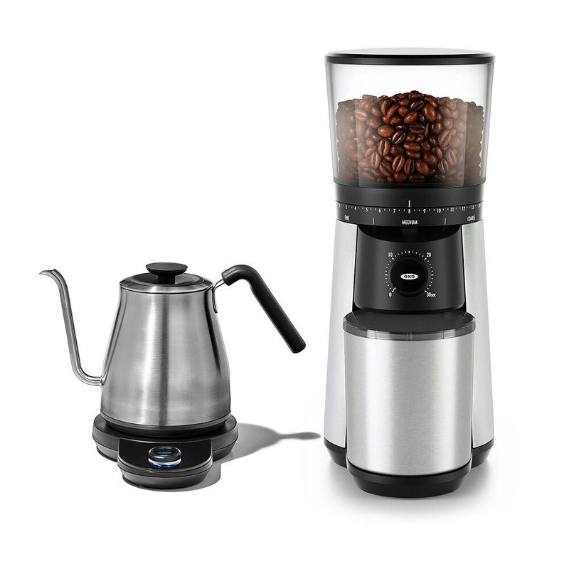 Adjustable Temperature Pour-Over Kettle & Conical Burr Coffee Grinder Bundle I0