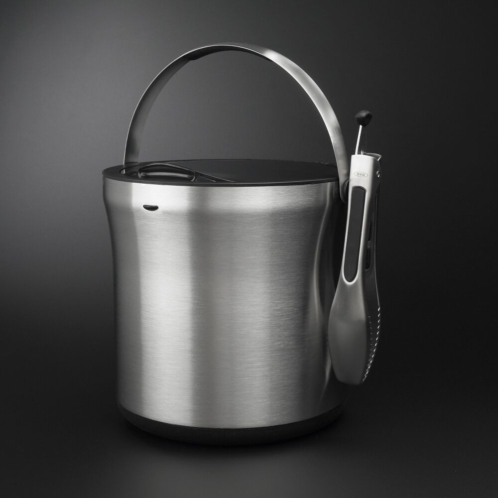 Steel Ice Bucket & Tong Set V9
