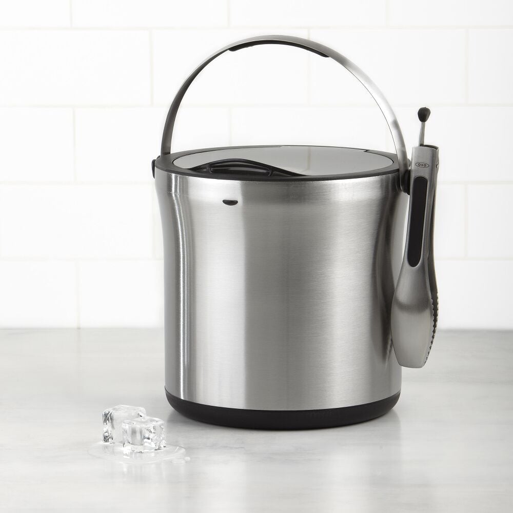 Steel Ice Bucket & Tong Set V9