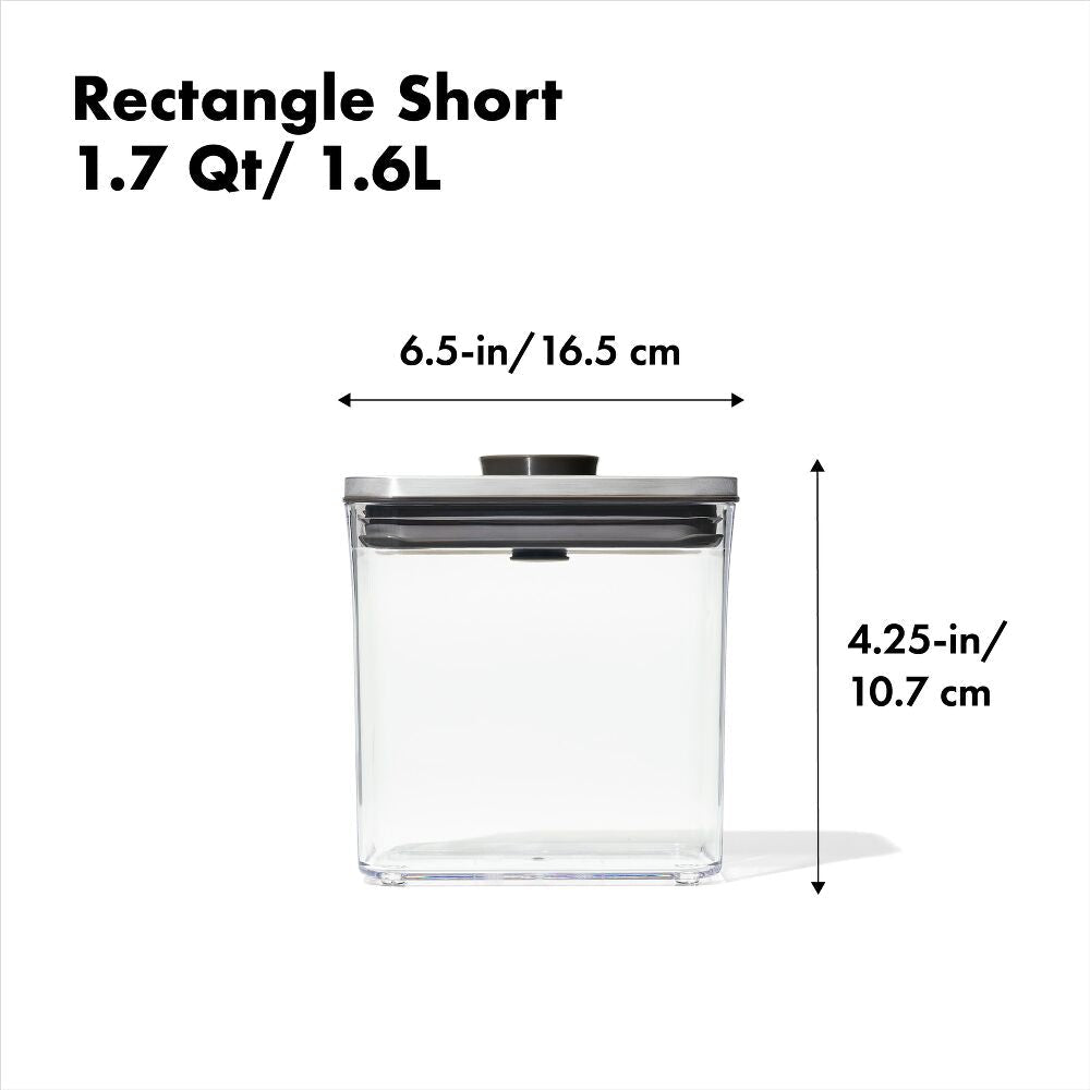POP Container - Rectangle Short (1.7 Qt/1.6 L) - Matte Black R3