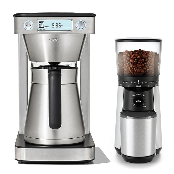 12-Cup Coffee Maker with Podless Single-Serve Function & Conical Burr Coffee Grinder Bundle M9