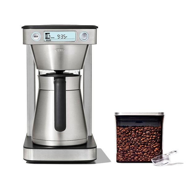 12-Cup Coffee Maker with Podless Single-Serve Function & Steel Coffee POP Container (1.7 Qt) with Scoop Bundle M7