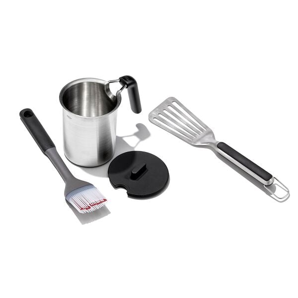 Grilling Basting Pot and Brush Set & Grilling Precision Turner Bundle C9