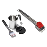 Grilling Basting Pot and Brush Set & Nylon Grill Brush for Cold Cleaning Bundle G8