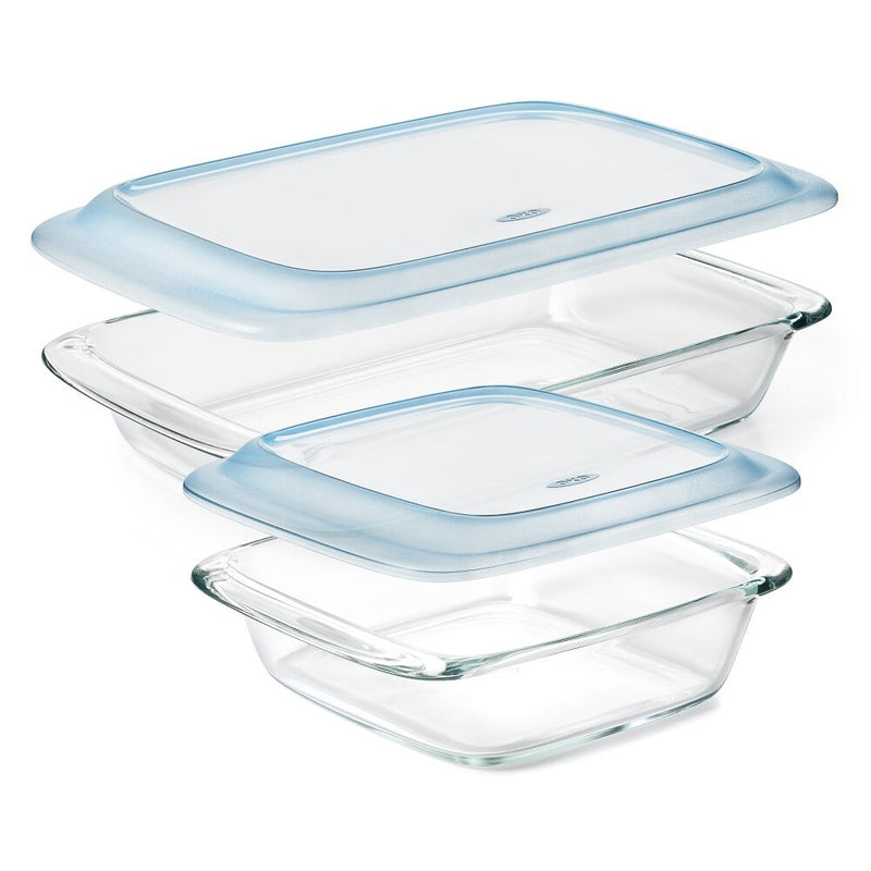 Glass Baking Dish with Lid (2.0 Qt) & Glass Baking Dish with Lid (3.0 Qt) Bundle B0