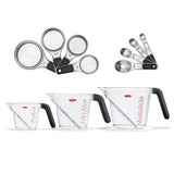 3 Piece Angled Measuring Cup Set & Stainless Steel Measuring Cups and Spoons Set Bundle I6