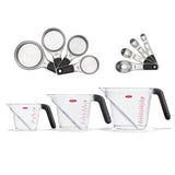 3 Piece Angled Measuring Cup Set & Stainless Steel Measuring Cups and Spoons Set Bundle Q1