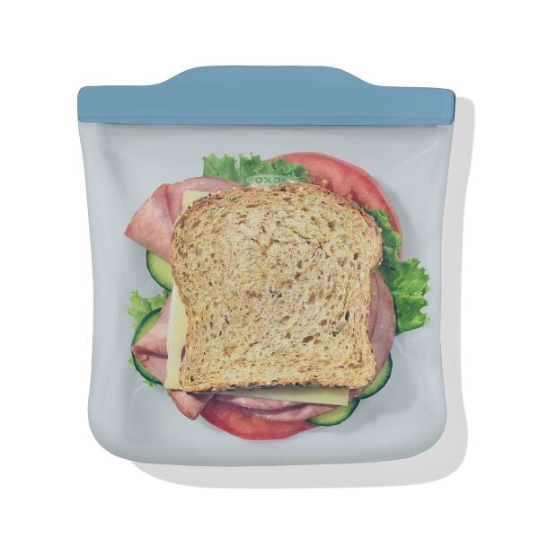 Silicone Reusable Bag  Sandwich (28 oz) - Ocean Blue A2